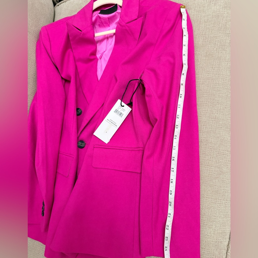 Vibrant Fuchsia Double-Breasted Blazer/ Oversize fit - Picture 6 of 9